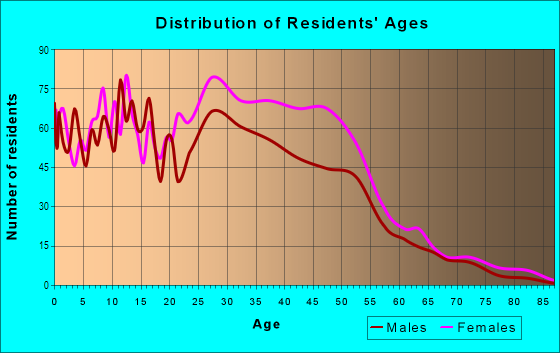 Age and Sex of Residents in Old National East in Atlanta, GA