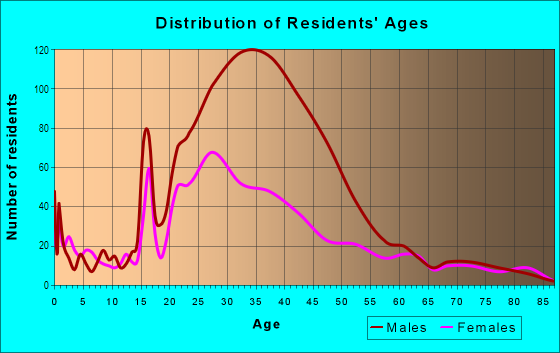 Age and Sex of Residents in Downtown in Atlanta, GA