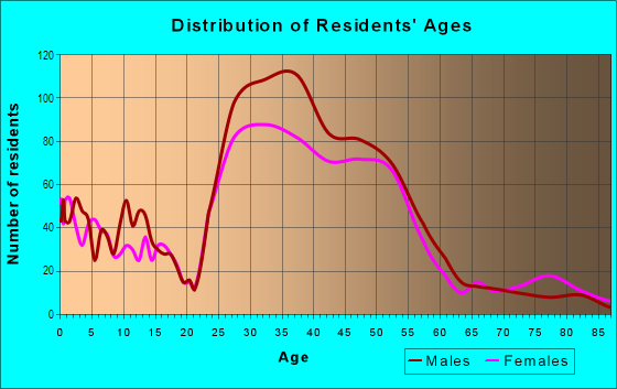 Age and Sex of Residents in Morningside-Lenox Park in Atlanta, GA