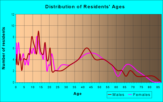 Age and Sex of Residents in Keonepoko 2 Ahupua`a in Pahoa, HI