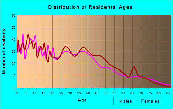 Age and Sex of Residents in River Bend in Des Moines, IA