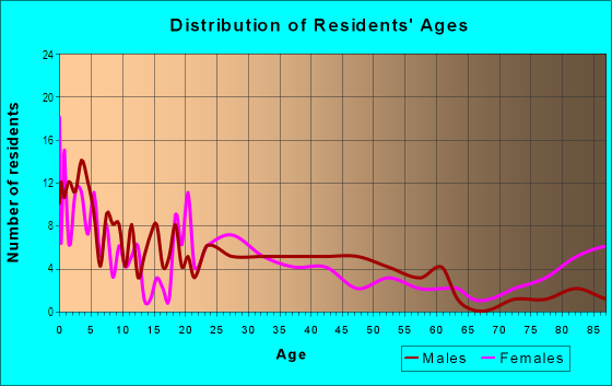 Age and Sex of Residents in East Village in Des Moines, IA
