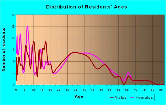 Age and Sex of Residents in Mount Prospect in Iowa City, IA