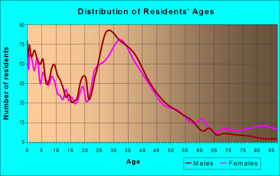 Age and Sex of Residents in International Center in Bolingbrook, IL