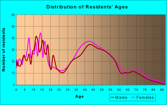 Age and Sex of Residents in Jewell Road in Wheaton, IL