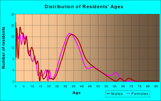 Age and Sex of Residents in Cornerstone Lakes in West Chicago, IL