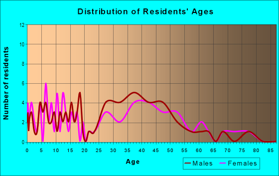 Age and Sex of Residents in Old Town in Warrenville, IL