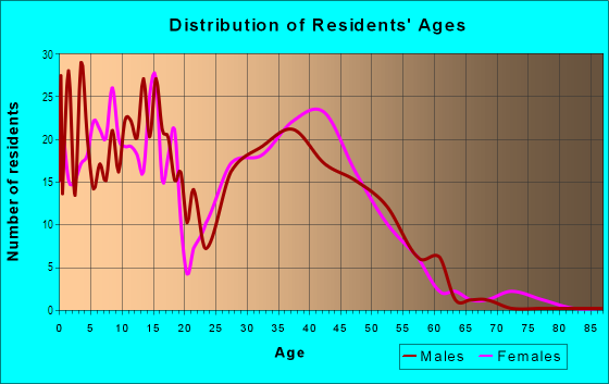 Age and Sex of Residents in Summer Lakes in Warrenville, IL