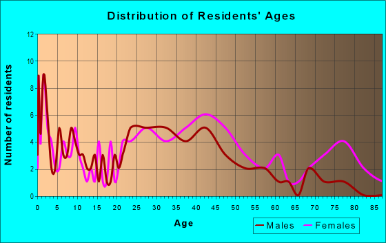 Age and Sex of Residents in Prospect Road in Peoria, IL