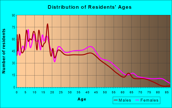 Age and Sex of Residents in East Bluff NHS in Peoria, IL