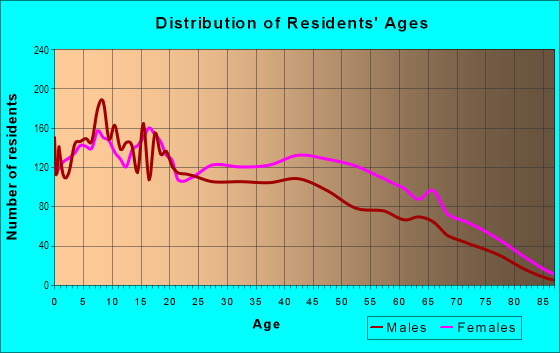 Age and Sex of Residents in South Deering in Chicago, IL