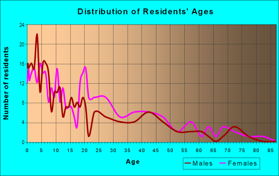 Age and Sex of Residents in Champion Hills in Rockford, IL
