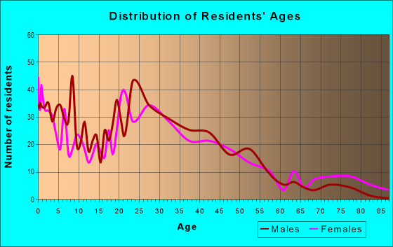 Age and Sex of Residents in Midtown North in Rockford, IL
