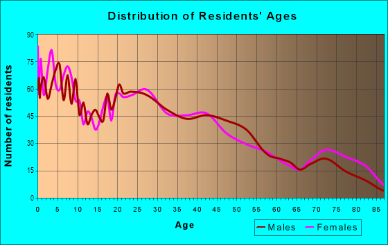 Age and Sex of Residents in Southside in East Chicago, IN