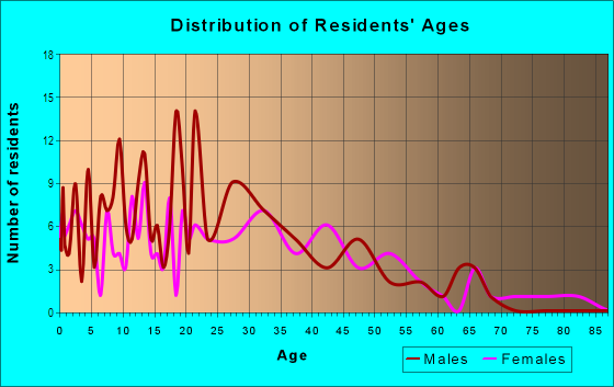 Age and Sex of Residents in Michigan Avenue in Fort Wayne, IN
