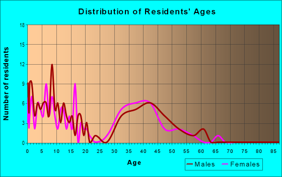 Age and Sex of Residents in Springs of Cambridge in Mc Cordsville, IN