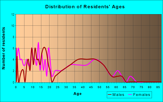 Age and Sex of Residents in Burlington Beach in Valparaiso, IN