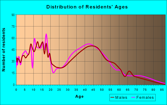 Age and Sex of Residents in I-435 in Kansas City, KS