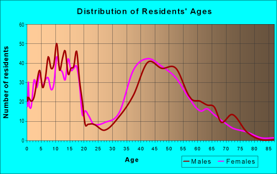 Age and Sex of Residents in Cactus Corridor in Scottsdale, AZ