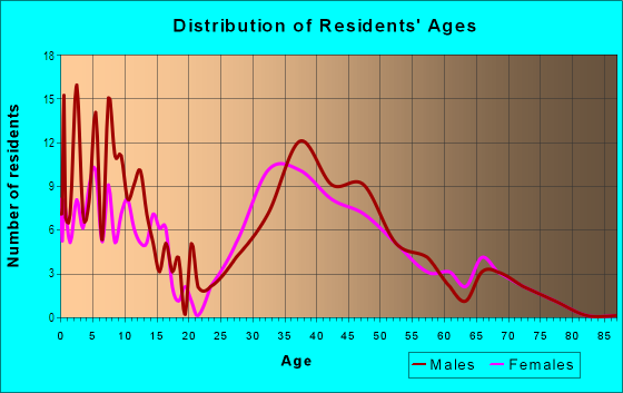 Age and Sex of Residents in Gospel Hill in Hudson, MA