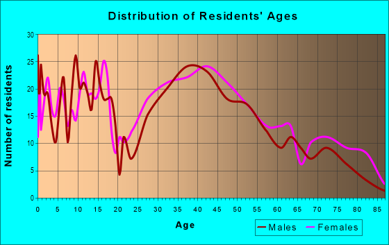Age and Sex of Residents in Morse Hollow in Leominster, MA