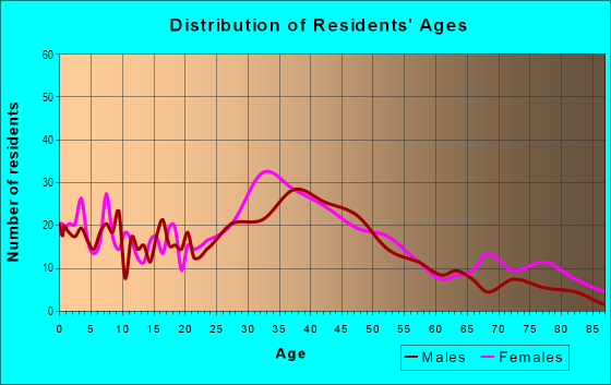 Age and Sex of Residents in Downtown in Maynard, MA