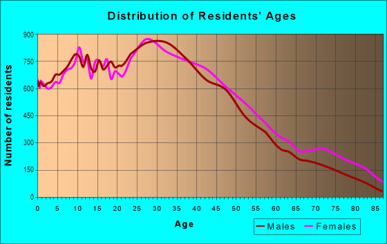 Age and Sex of Residents in Dorchester in Boston, MA