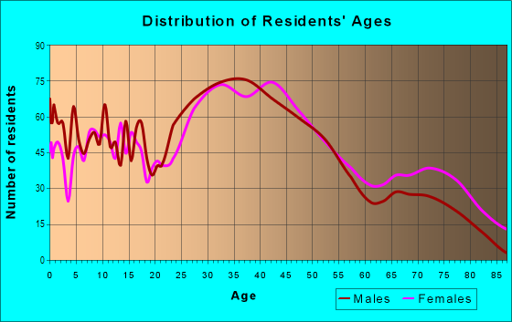 Age and Sex of Residents in Central Square in Woburn, MA