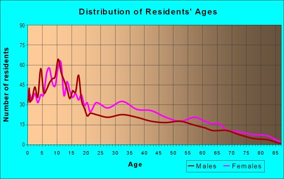 Age and Sex of Residents in Brightwood in Springfield, MA