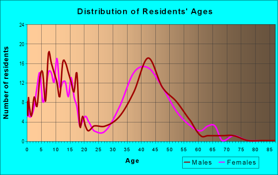 Age and Sex of Residents in Big Pines in Rockville, MD