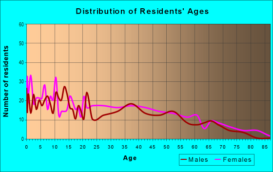 Age and Sex of Residents in Mount Clare in Baltimore, MD
