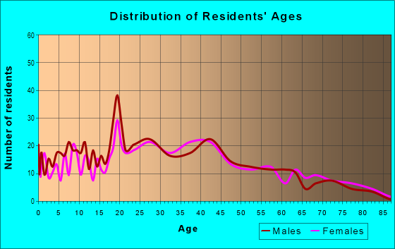 Age and Sex of Residents in Remington in Baltimore, MD