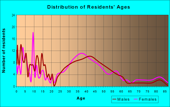Age and Sex of Residents in Four Corners in Silver Spring, MD