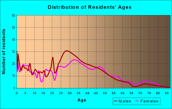 Age and Sex of Residents in Downtown Wheaton in Silver Spring, MD
