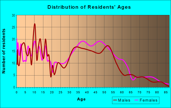 Age and Sex of Residents in Burnt Mills Village in Silver Spring, MD