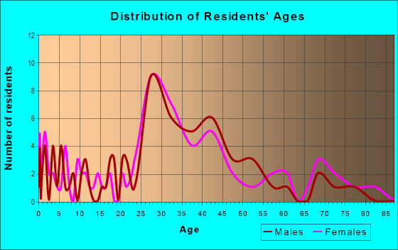 Age and Sex of Residents in Birmingham Villas in Birmingham, MI