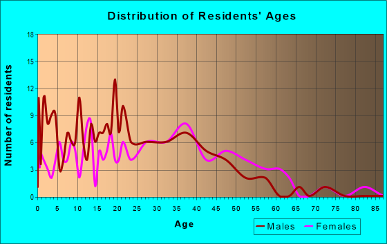 Age and Sex of Residents in Southside in Kalamazoo, MI