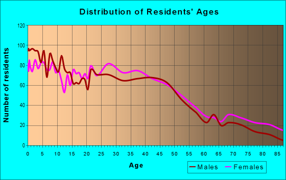 Age and Sex of Residents in South End in Port Huron, MI