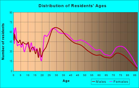 Age and Sex of Residents in North End in Grand Rapids, MI