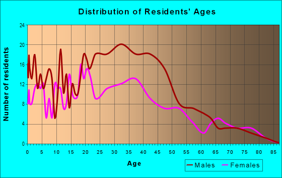 Age and Sex of Residents in Hubbard-Richard in Detroit, MI