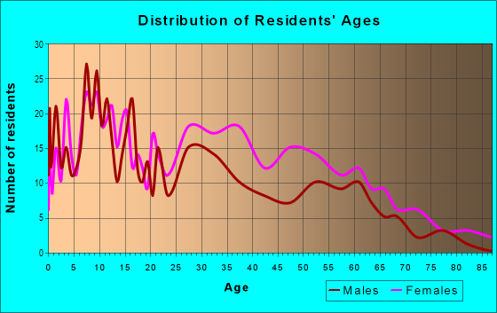 Age and Sex of Residents in Belmont in Detroit, MI