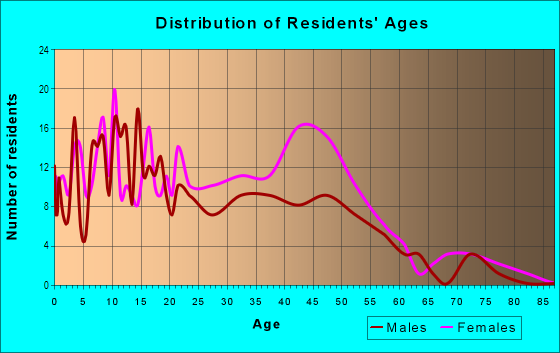 Age and Sex of Residents in Minock Park in Detroit, MI