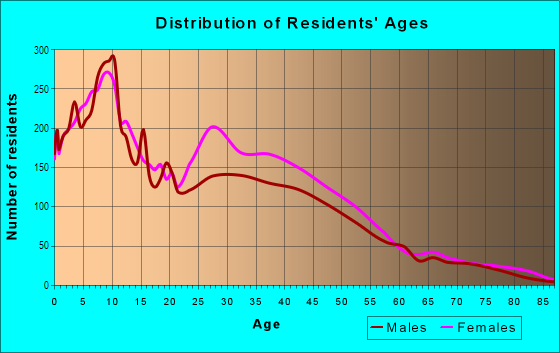 Age and Sex of Residents in Brightmoor in Detroit, MI