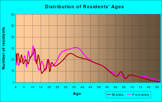 Age and Sex of Residents in Castle Rouge in Detroit, MI