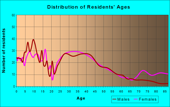 Age and Sex of Residents in East English Village in Detroit, MI