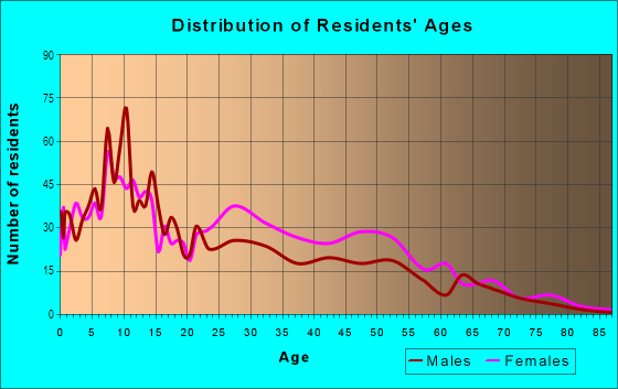 Age and Sex of Residents in Chandler Park in Detroit, MI