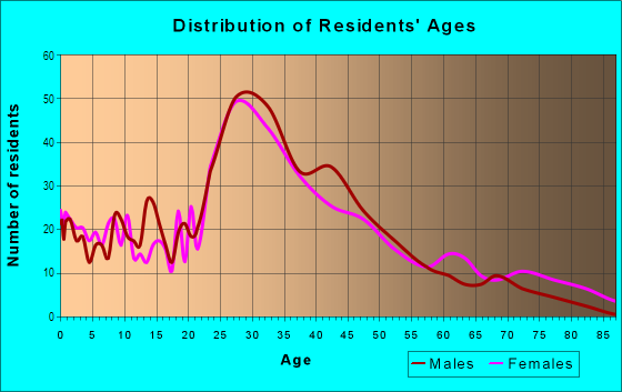 Age and Sex of Residents in Little Farms in Ferndale, MI