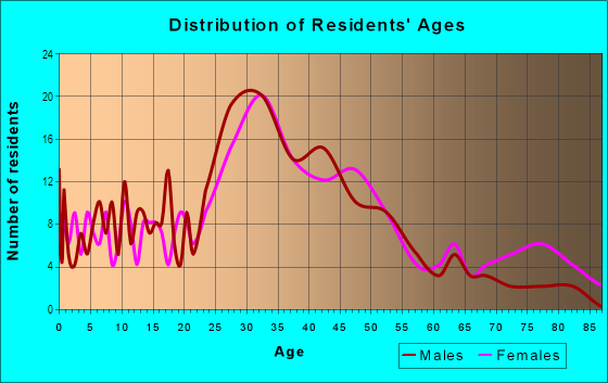 Age and Sex of Residents in Elsinore in Ferndale, MI