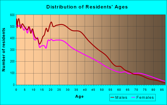 Age and Sex of Residents in Downtown in Phoenix, AZ