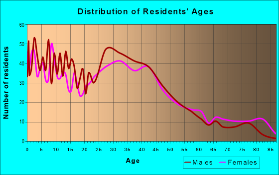 Age and Sex of Residents in Warrendale in Warren, MI